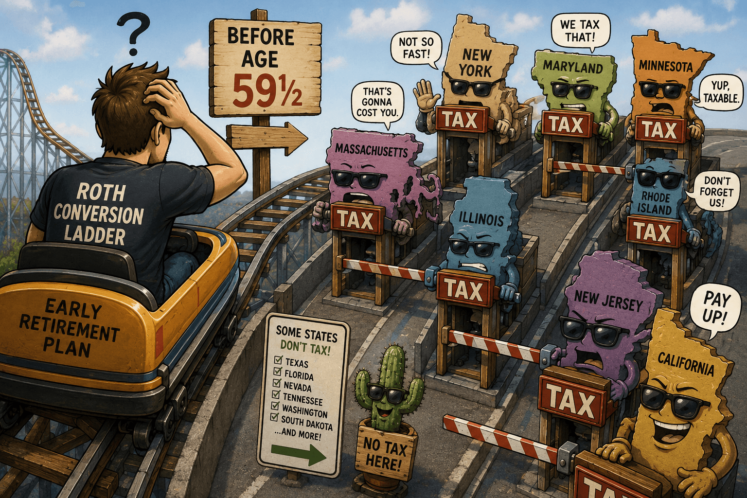 Which States Tax a Roth Conversion Ladder Before 59½