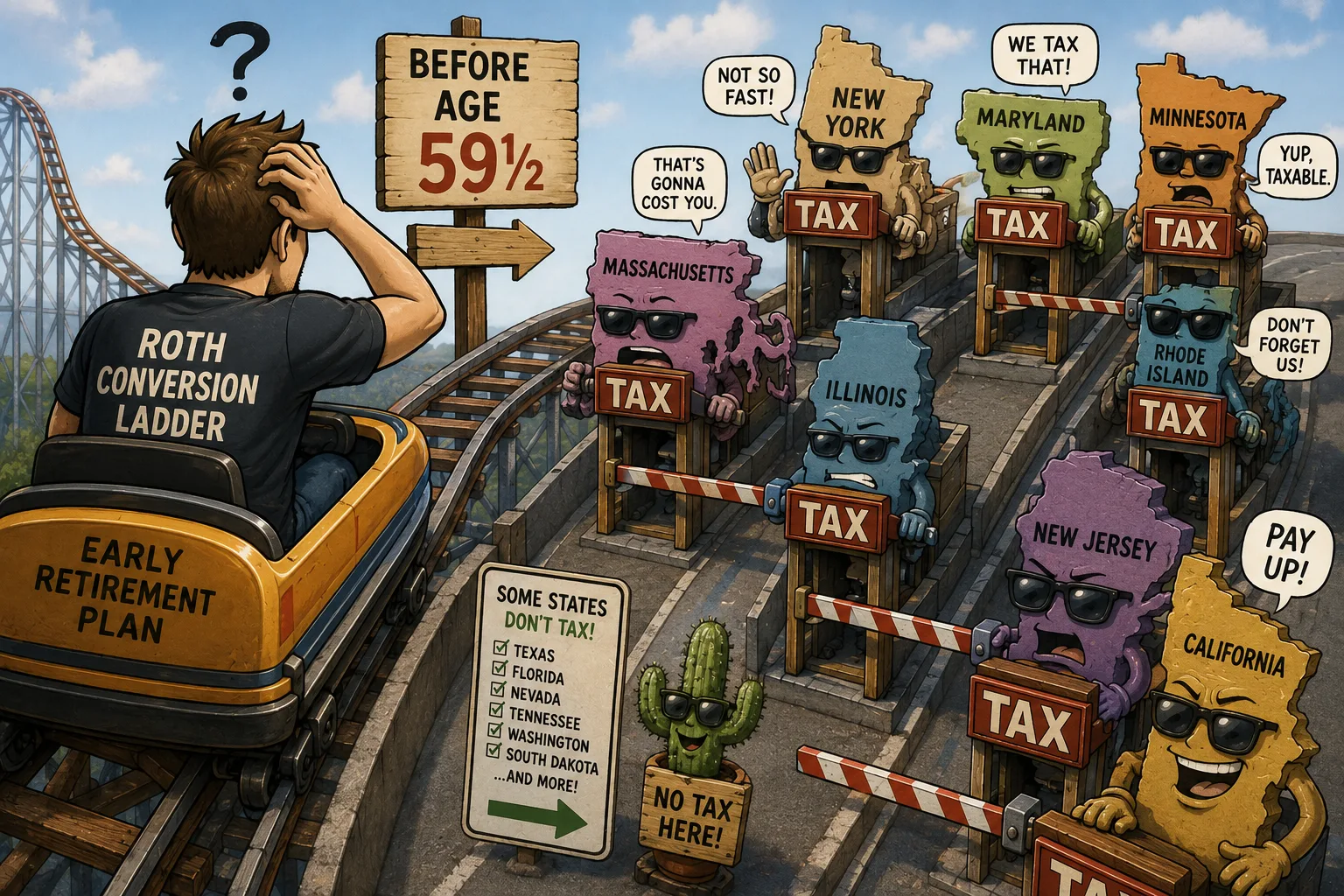 Which States Tax a Roth Conversion Ladder Before 59½